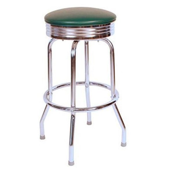 Richardson Seating Corp Richardson Seating Corp 19715GRN-24 19715- 24 in. Floridian Swivel Counter Stool; Green - Chrome 19715GRN-24